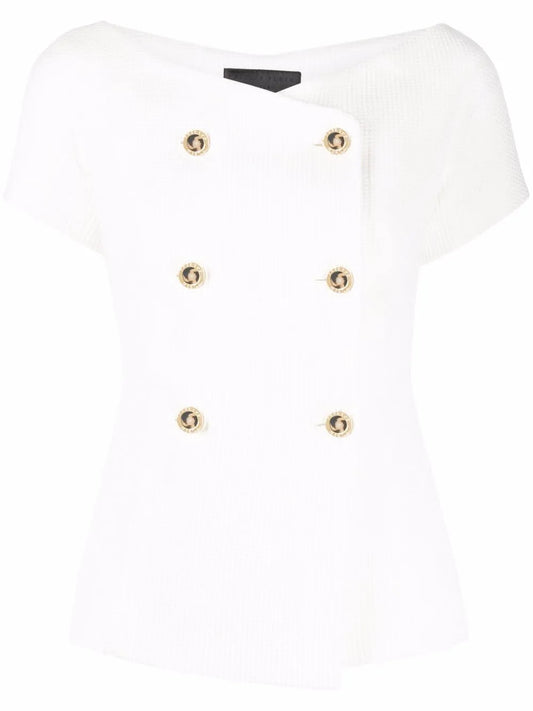 Double-Breasted Short-Sleeve Blazer