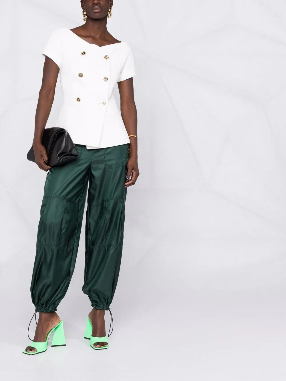 Double-Breasted Short-Sleeve Blazer