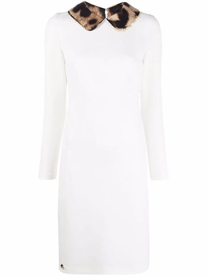 Leopard-Collar Dress