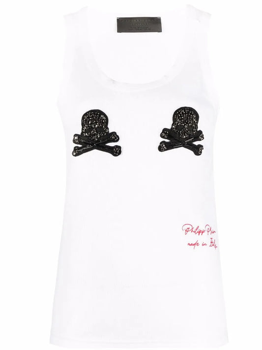 Skull-Appliqué Tank Top