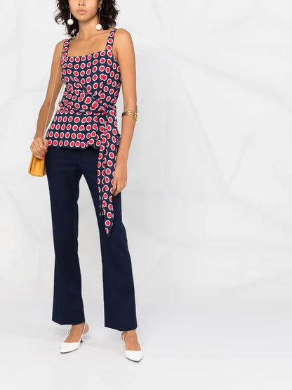 Polka-Dot Belted Tank Top