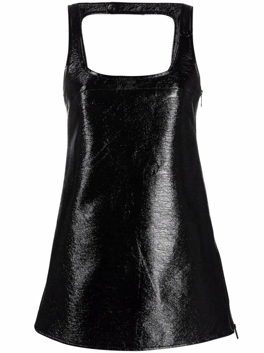Sleeveless Vinyl Mini Dress