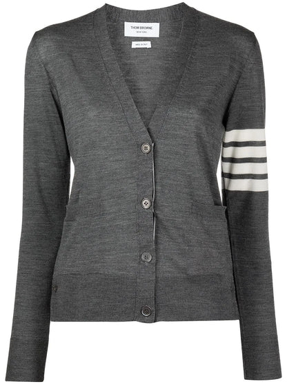 4-Bar Stripe V-Neck Cardigan