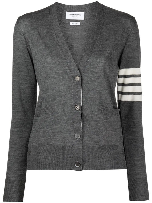 4-Bar Stripe V-Neck Cardigan