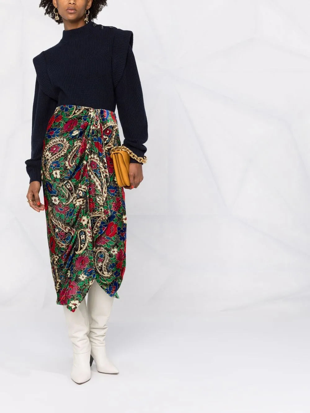 Bree Paisley-Print Skirt