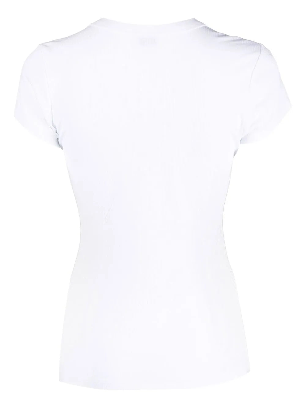 Ribbed-Knit Short-Sleeved T-Shirt