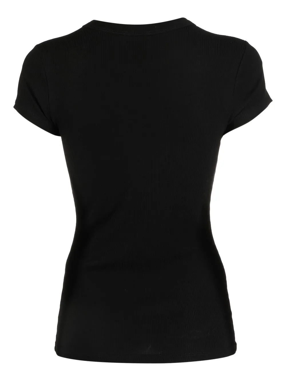 Ribbed-Knit Short-Sleeved T-Shirt