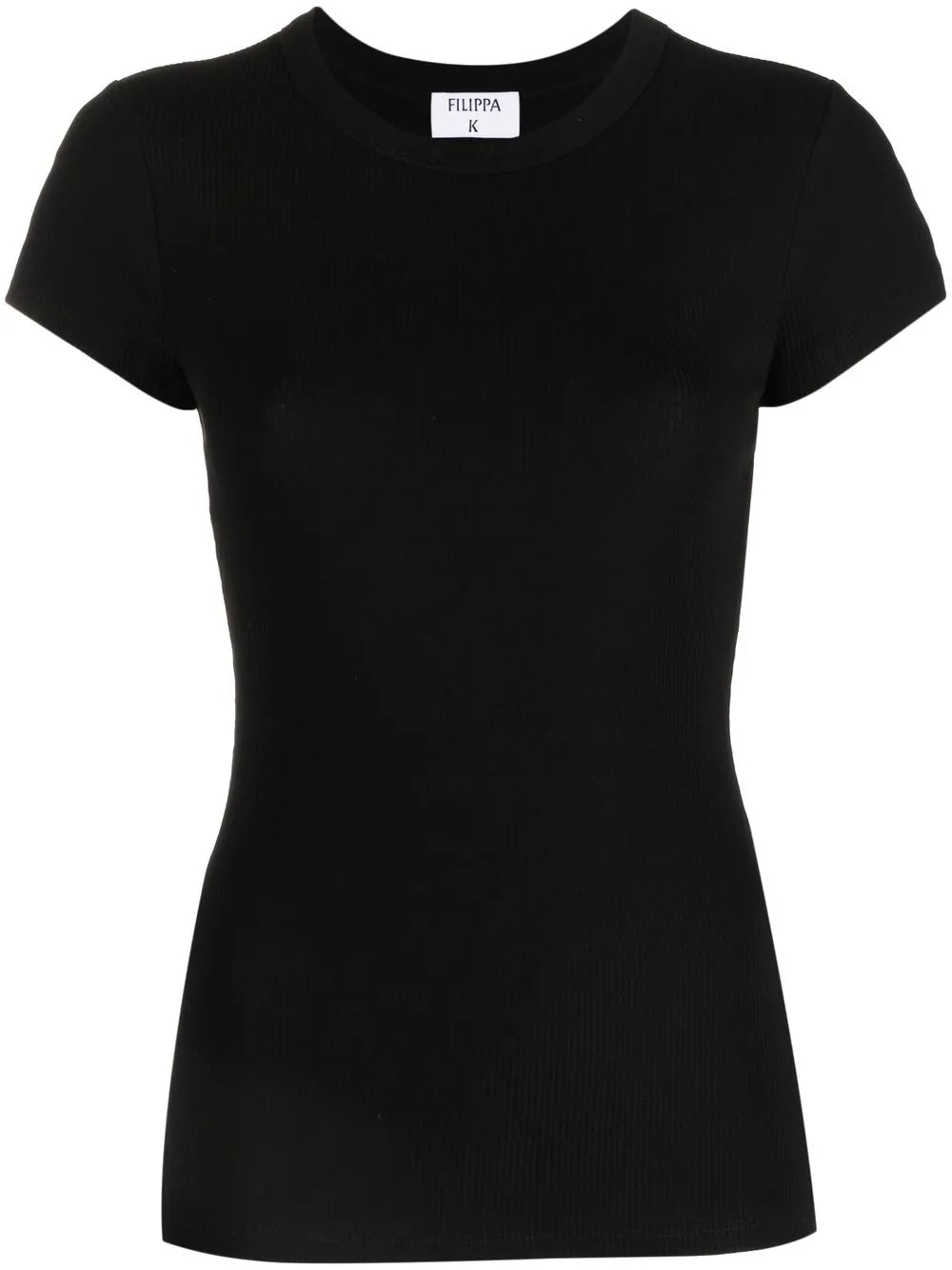 Ribbed-Knit Short-Sleeved T-Shirt