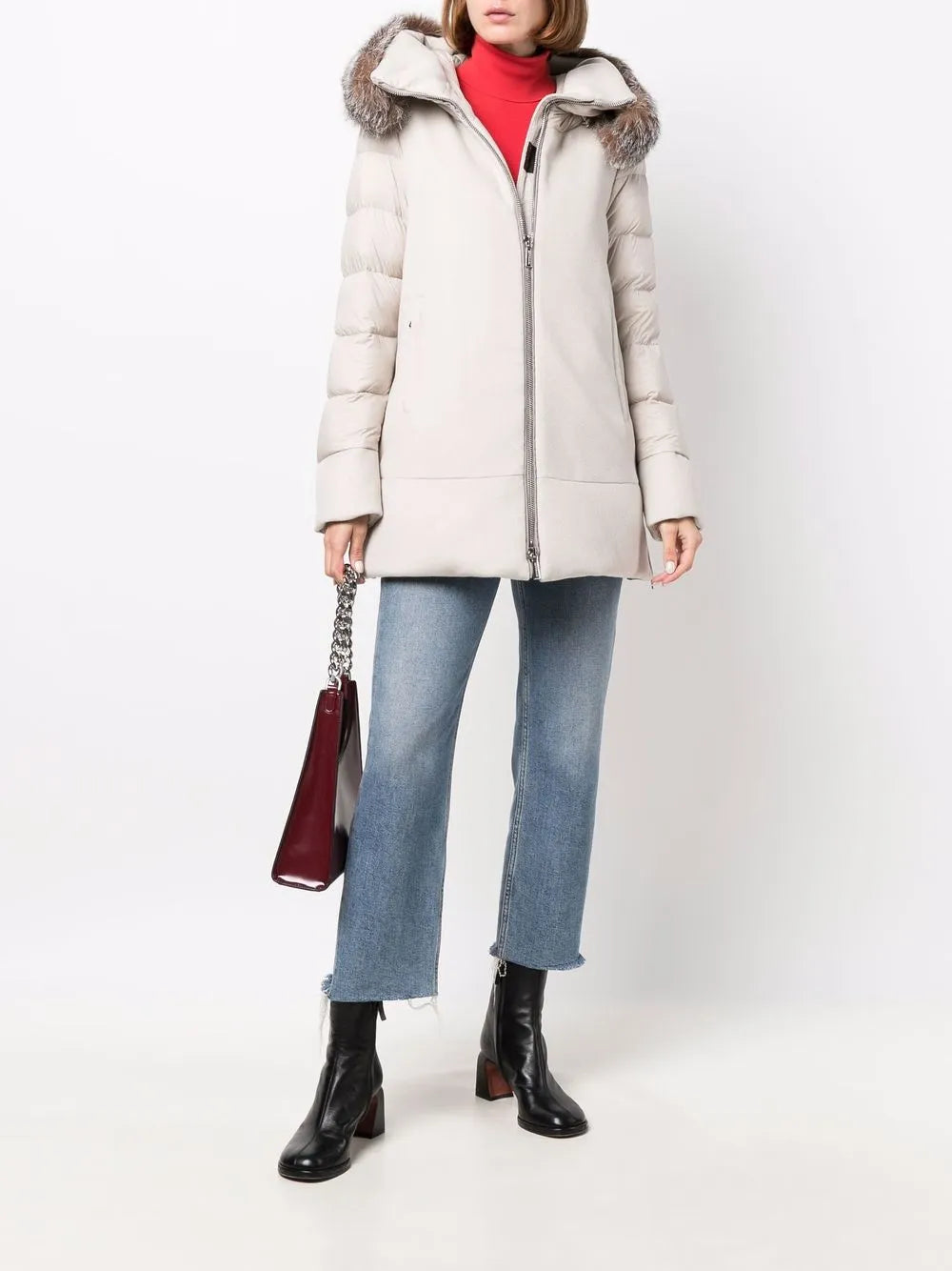 Zip-Fastening Padded Coat
