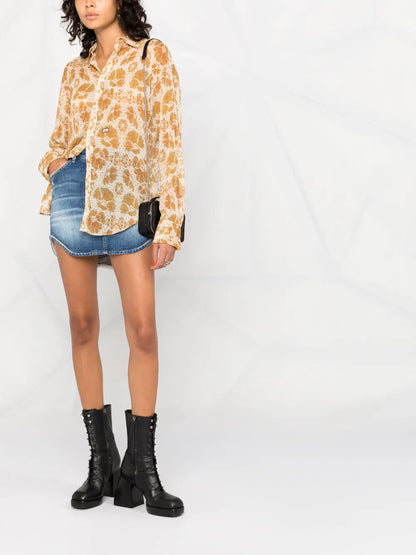 Woven Floral Jacquard Shirt