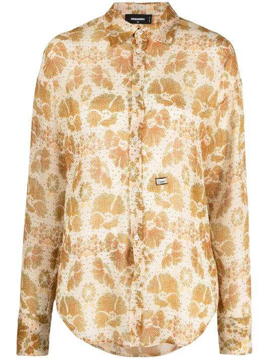 Woven Floral Jacquard Shirt