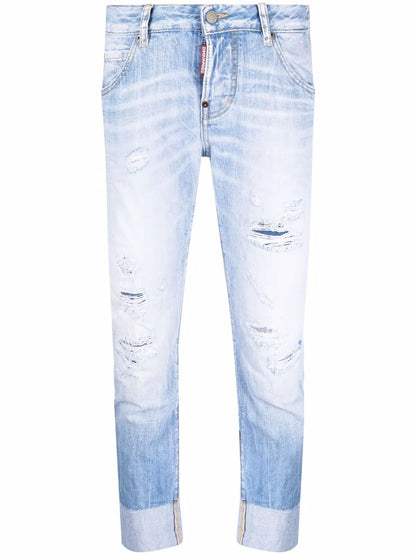 Distressed Cropped Jeans