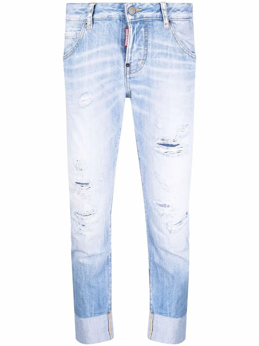 Distressed Cropped Jeans