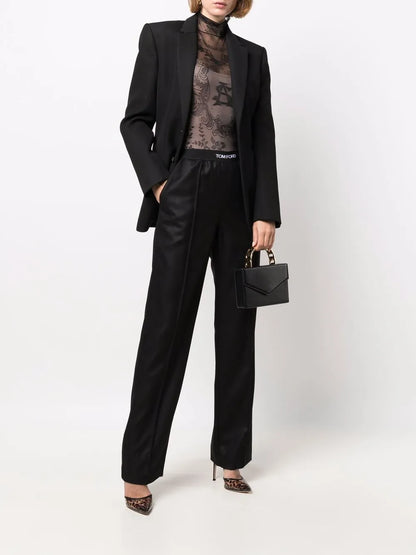Logo-Waistband Straight Trousers