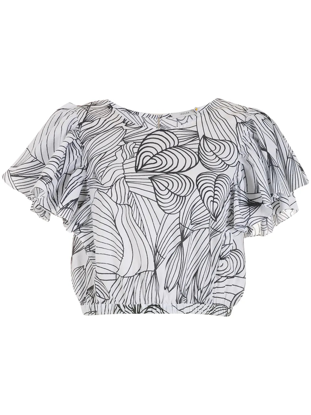 Sabiá Heart Print Cropped Blouse