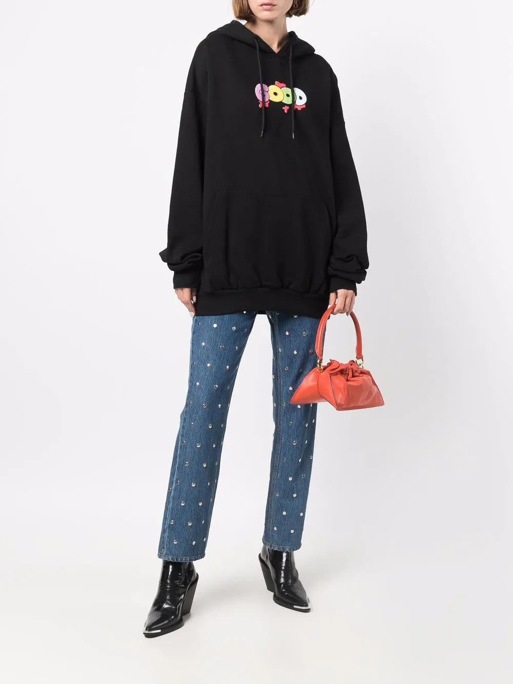 Oversized Logo-Print Hoodie
