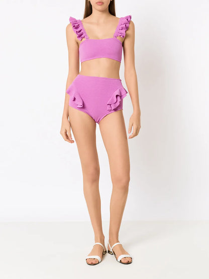 Zarbo Ruffle-Embellished Bikini Top