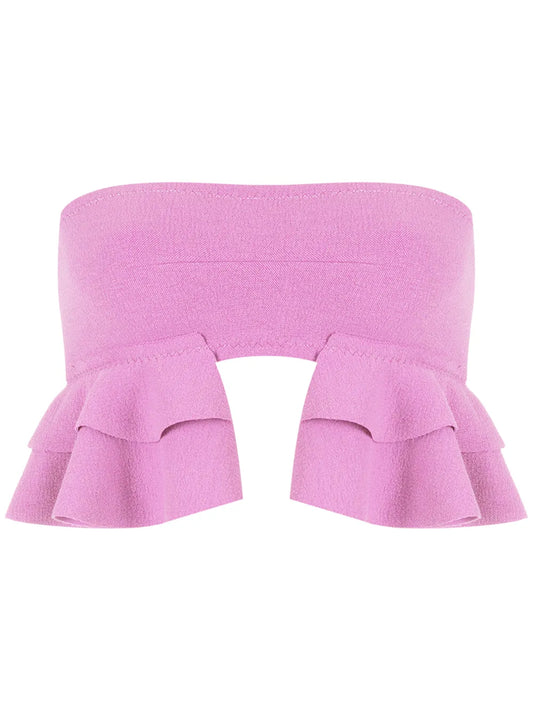 Turbe Ruffle-Embellished Bandeau Bikini Top