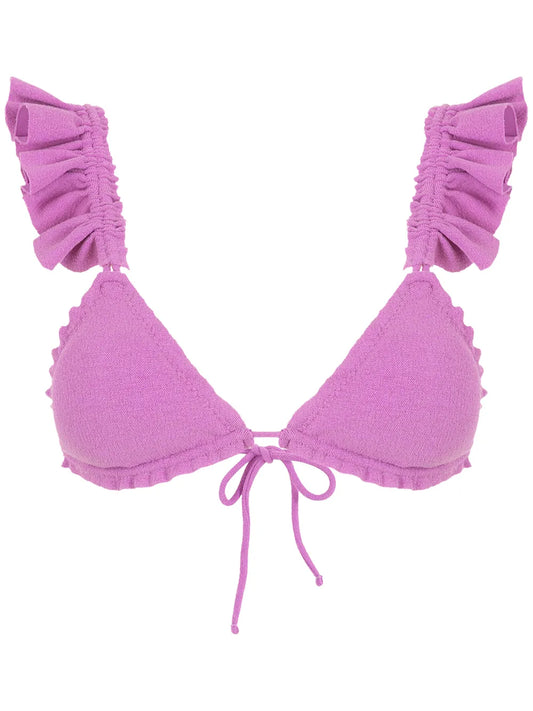 Laven Ruffle-Embellished Bikini Top
