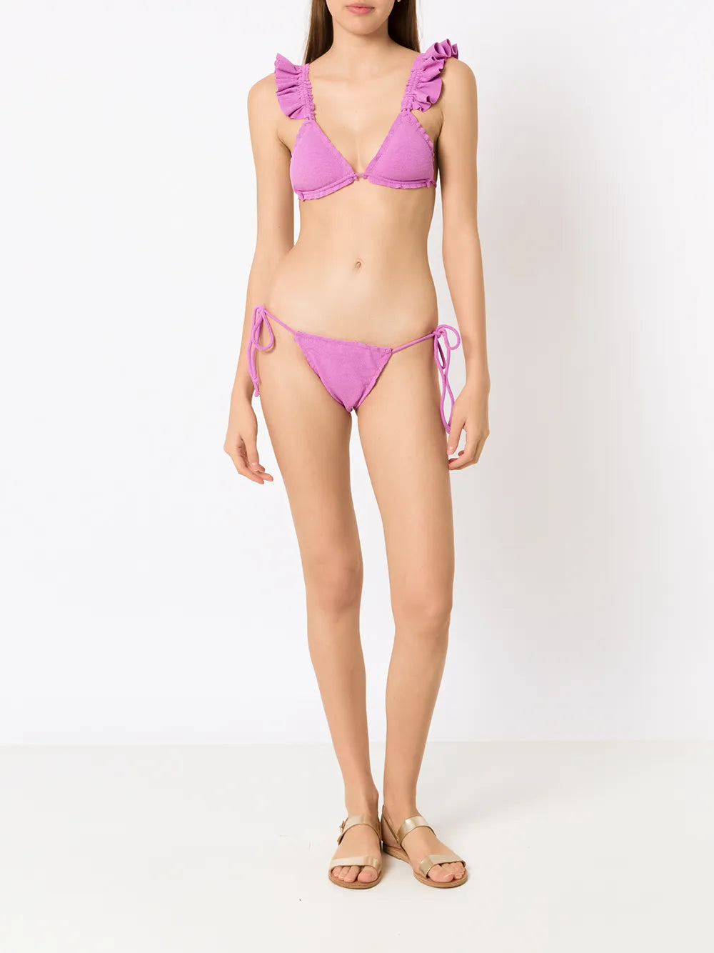 Laven Ruffle-Embellished Bikini Top