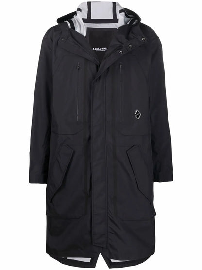 System Logo-Print Parka Coat