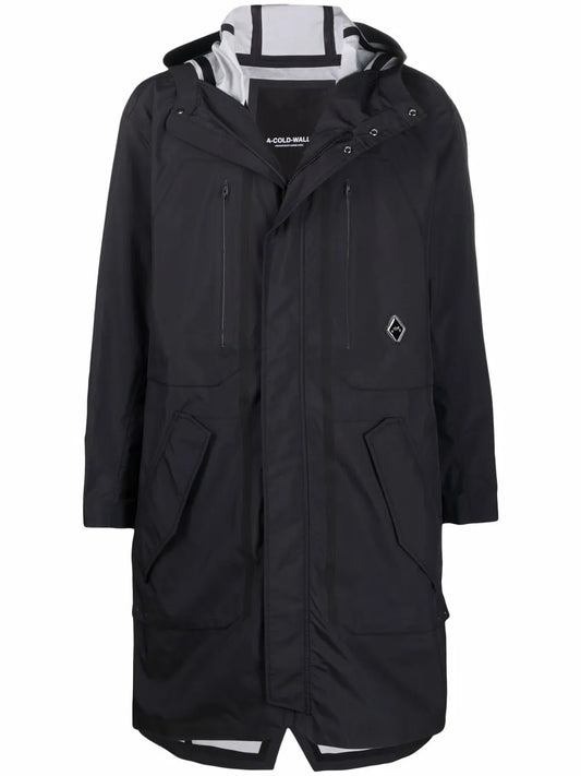 System Logo-Print Parka Coat