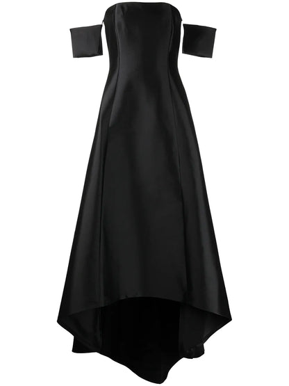 Agyness Hi-Lo Strapless Gown