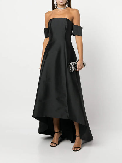Agyness Hi-Lo Strapless Gown