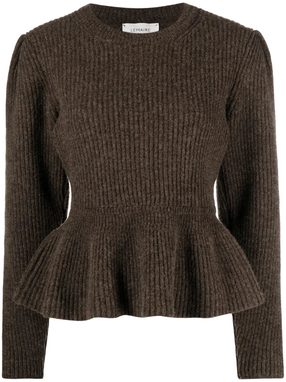 Ribbed-Knit Peplum-Hem Jumper