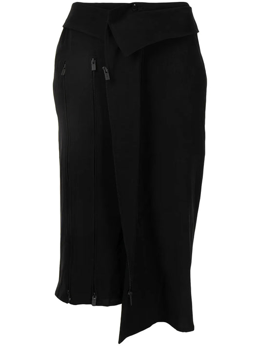 Asymmetric Zip Detail Skirt