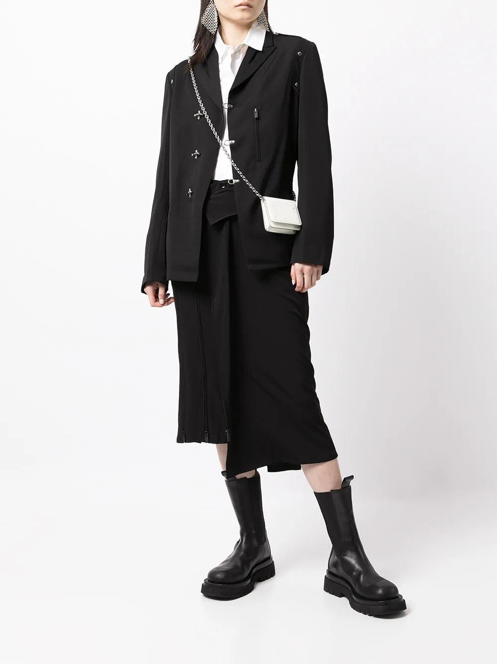 Asymmetric Zip Detail Skirt
