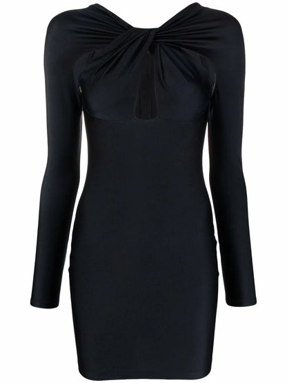 Draped Cut-Out Mini Dress