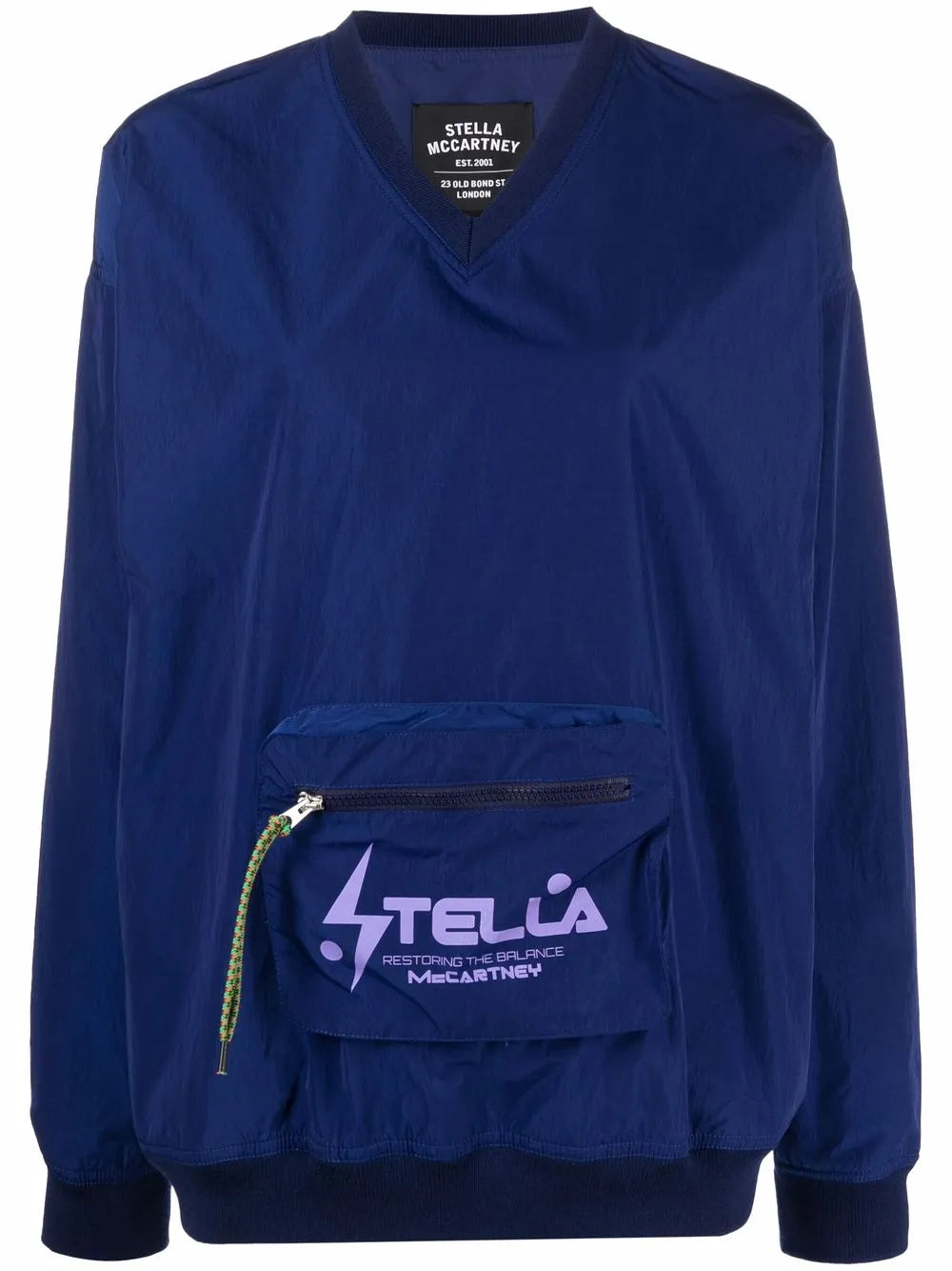 V-Neck Pouch Pocket Sweatshirt