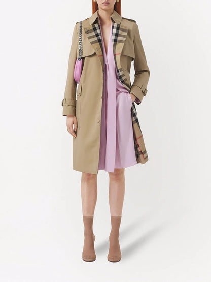 Check Lapel Trench Coat