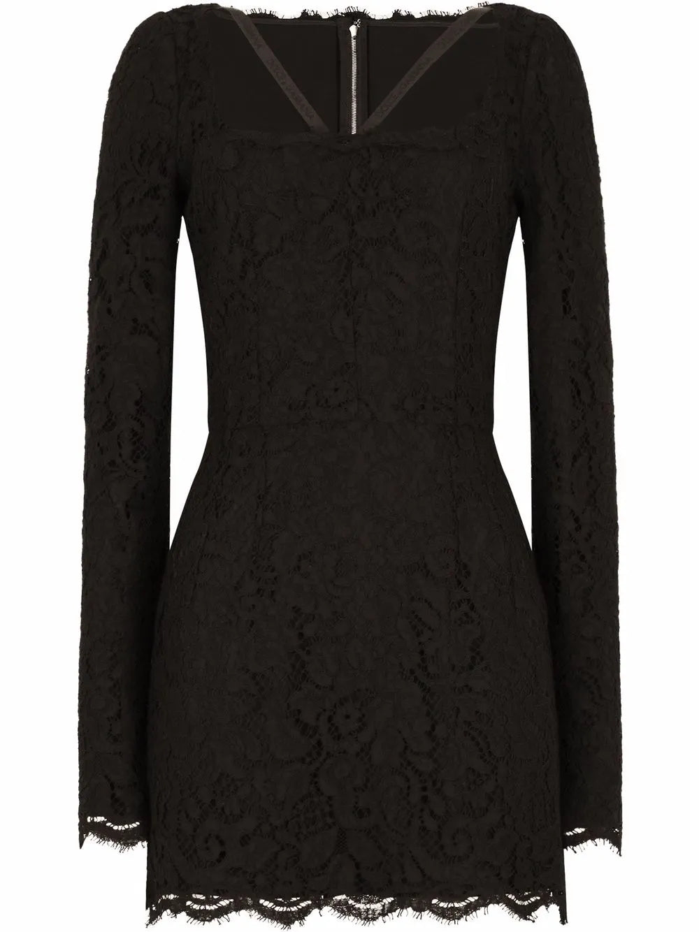 Long-Sleeve Lace Minidress