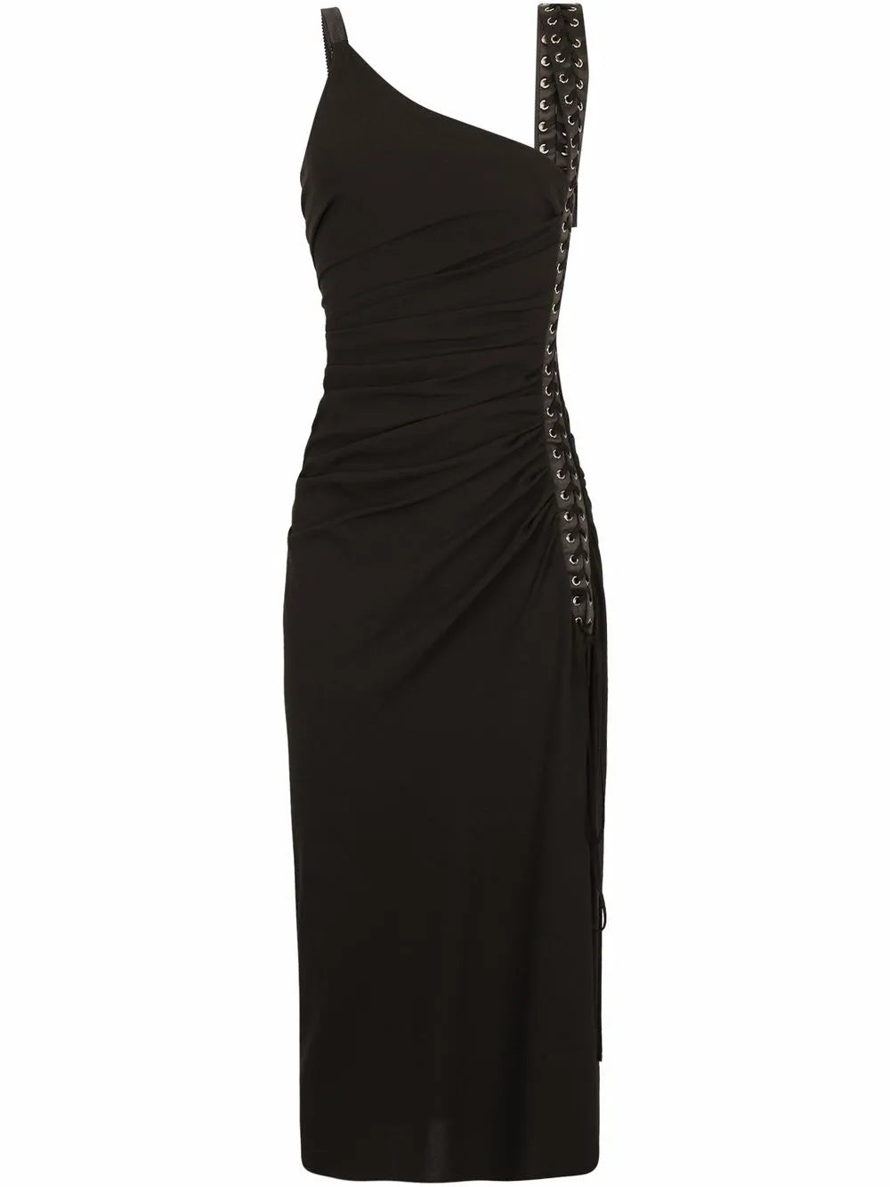 Lace-Up Sleeveless Midi Dress