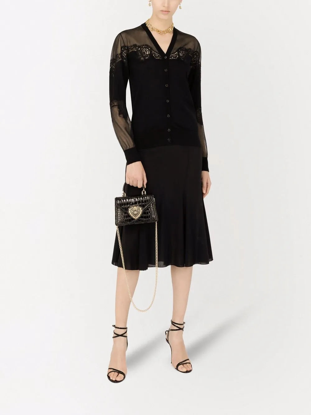 Lace-Trim Cardigan