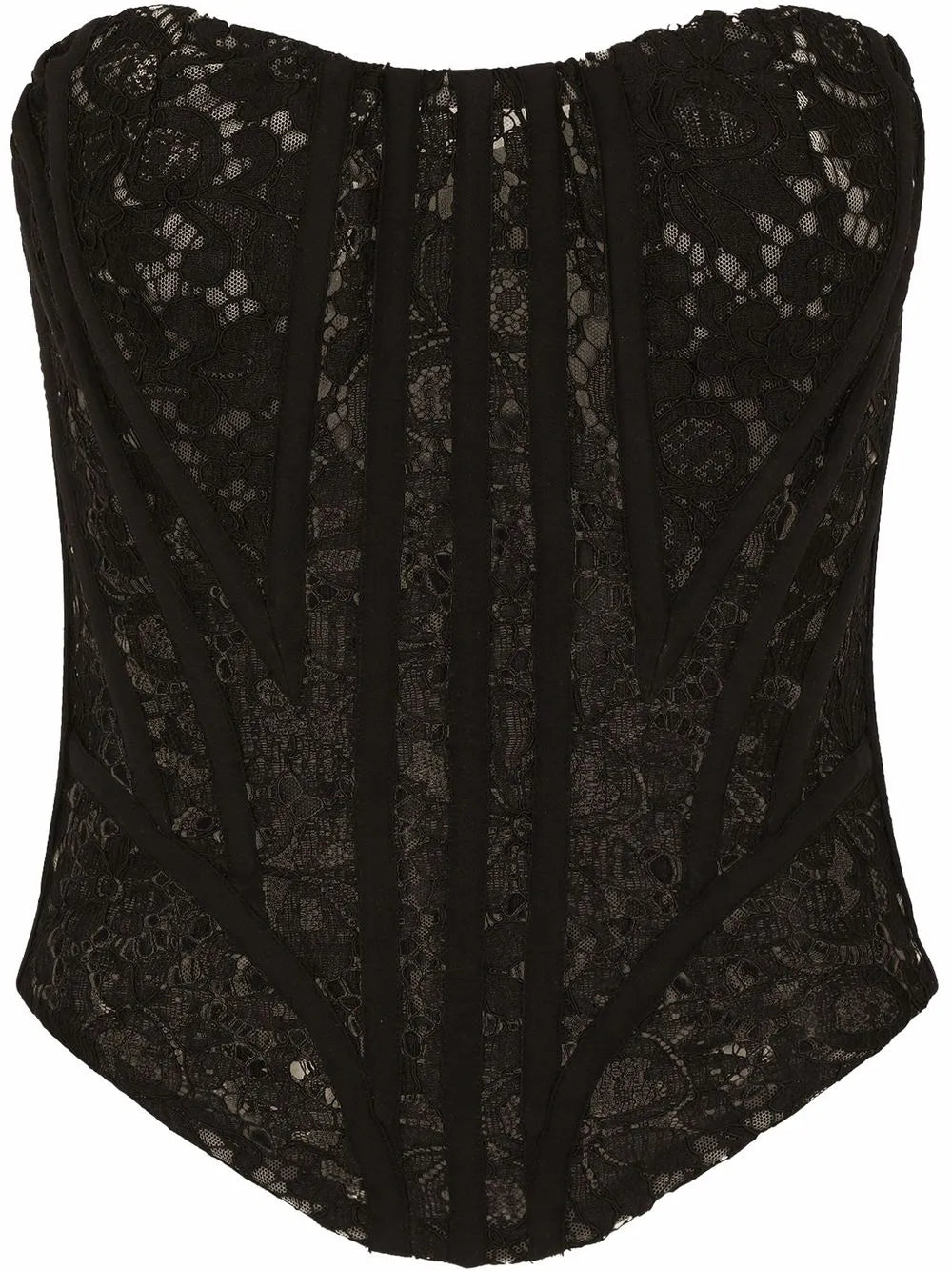 Eyelet-Detail Lace Bustier Top
