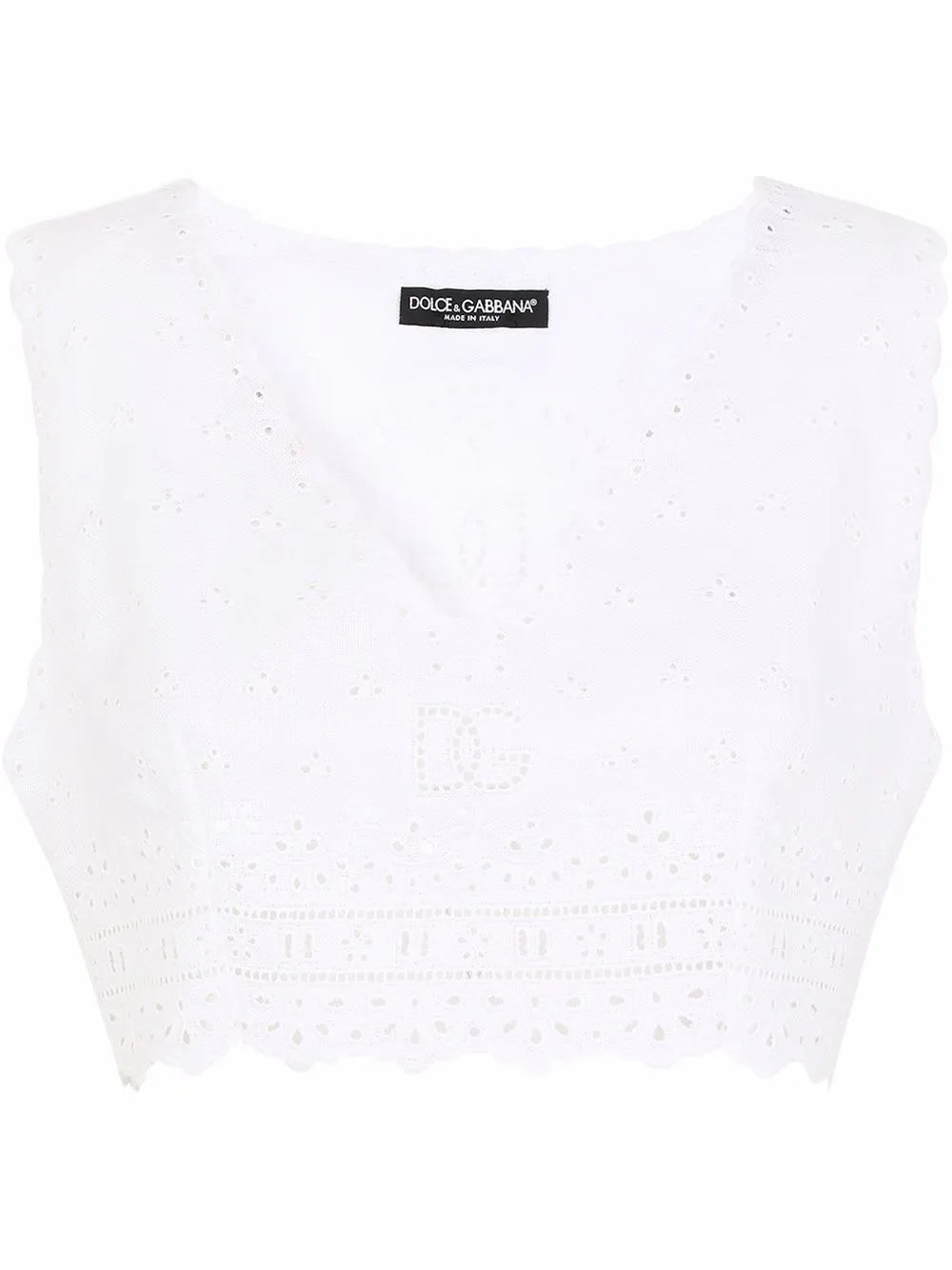 Embroidered Linen Crop Top