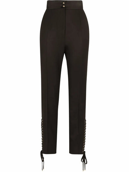 Lace-Up Twill Trousers