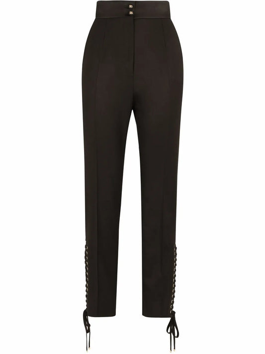 Lace-Up Twill Trousers