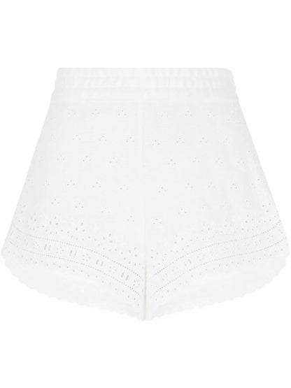 Embroidered Linen Shorts