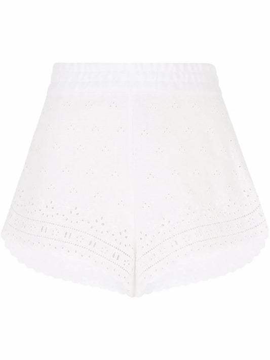 Embroidered Linen Shorts