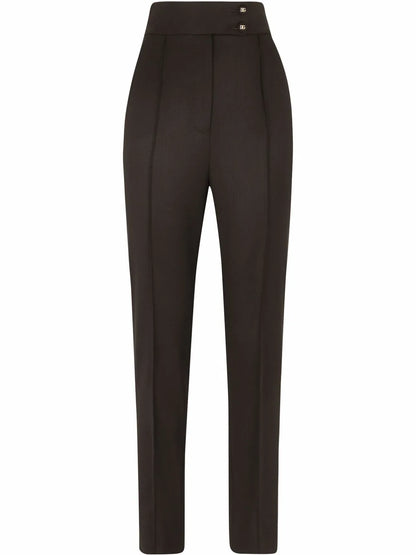 High-Waisted Wool Trousers