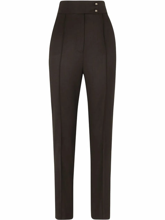 High-Waisted Wool Trousers