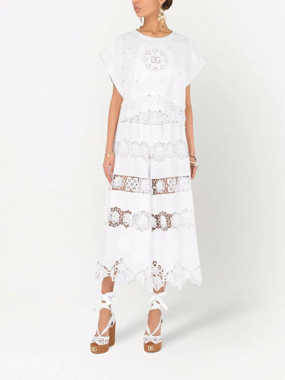 Embroidered Culotte Trousers