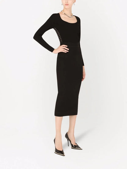 Scoop-Neck Lace-Up Jumper