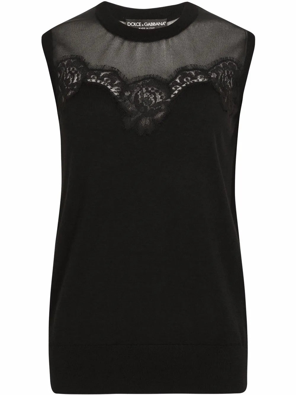 Lace-Detail Sleeveless Jumper