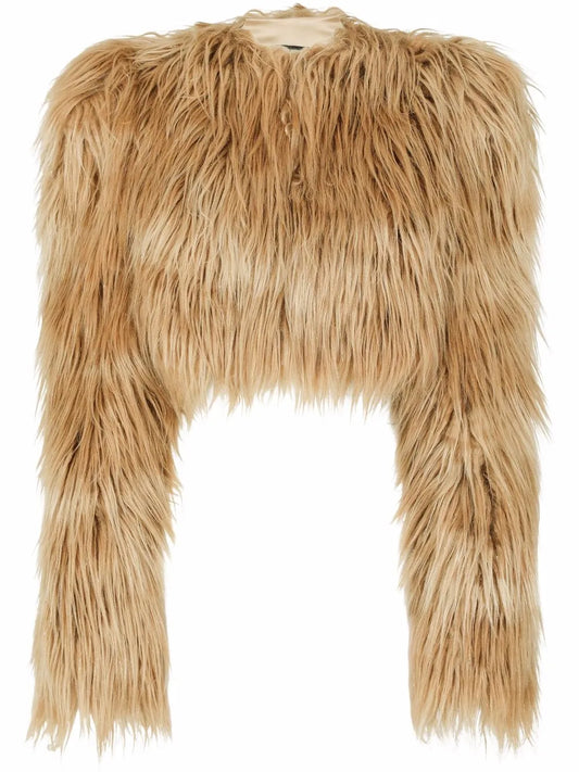 Cropped Faux-Fur Jacket