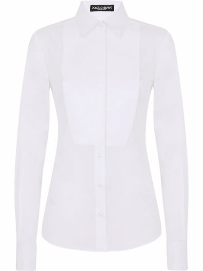 Stretch-Poplin Tuxedo Shirt